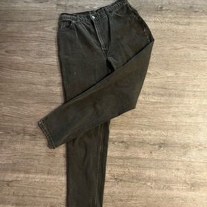 Levi's Black Faded Denim Jeans with Leather Patch